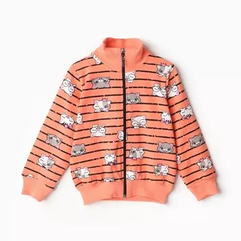 Толстовка для девочки, цвет коралловый, рост 86 см