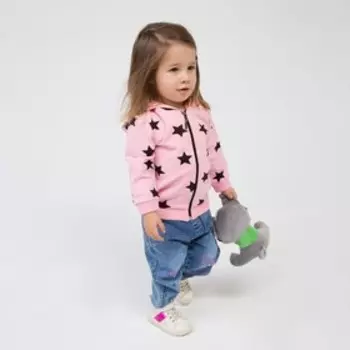 Толстовка для девочки, цвет светло-розовый, рост 74 см