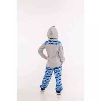 Толстовка для мальчиков, рост 140 см, цвет серый