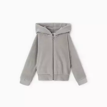 Толстовка флисовая детская MINAKU: Fleece Soft, серая, рост 110 см