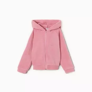 Толстовка флисовая детская MINAKU: Fleece Soft, розовая, рост 104 см