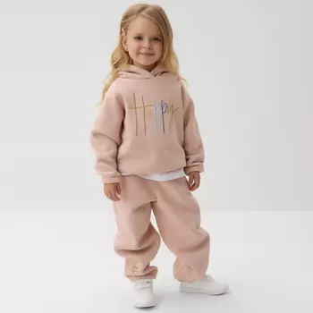 Толстовка (худи) детская MINAKU: Exclusive print, пудровая, Oversize, рост 104 см