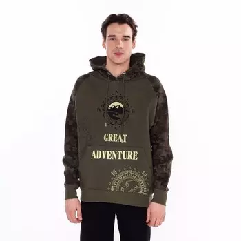 Толстовка мужская НАЧЁС, цвет тёмный-хаки, размер 46 (M)