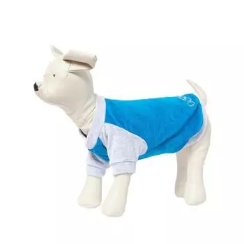 Толстовка Osso для собак, велюр, размер 28 (ДС 28, ОГ 36-38 см), бирюзовая