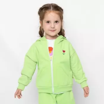 Толстовка с капюшоном для девочки, рост 92 см, цвет лайм