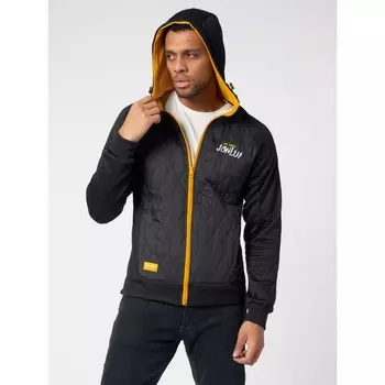 Толстовка с капюшоном мужская на молнии чёрного цвета, размер 52