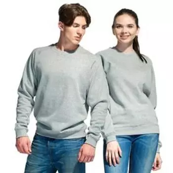 Толстовка унисекс, размер 48, цвет серый меланж