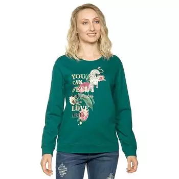 Толстовка женская, размер L, цвет изумрудный