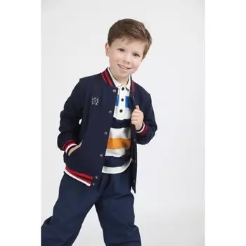 Тёмно-синие утеплённые брюки для мальчика, рост 98 см