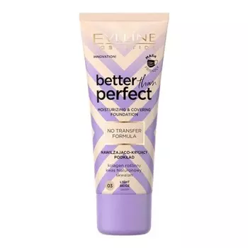 Тональная основа Eveline Better Than Perfec, тон 03 light beige, 30 мл