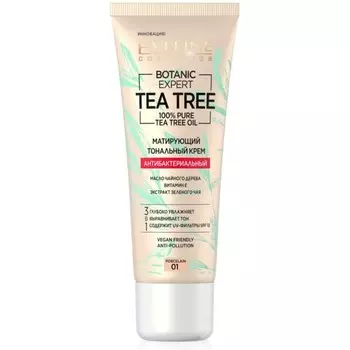 Тональный крем Eveline Botanic Expert, матирующий 3в1, тон 01 porcelain, 30 мл