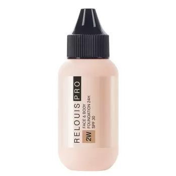 Тональный крем Relouis Face&Body Foundation, 24H SPF30, тон 2W средний оливковый, 30 мл