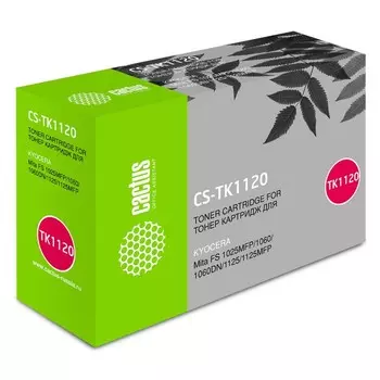 Тонер Картридж Cactus CS-TK1120BK, (3000стр.), черный, для Kyocera FS, 1025MFP/1060/1060DN/1125/1125MFP