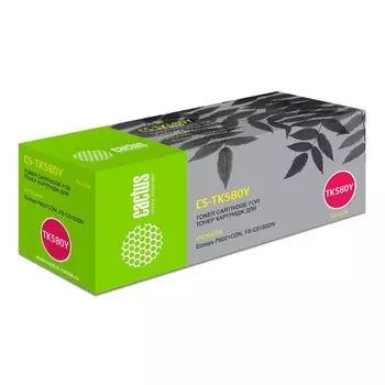 Тонер Картридж Cactus CS-TK580Y желтый для Kyocera FS-C5150DN/P6021 Ecosys (2800стр.)
