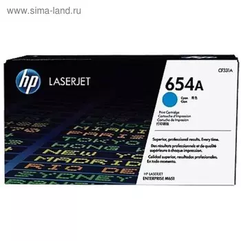 Тонер Картридж HP 654A CF331A голубой для HP CLJ Ent M651n/M651dn/M651xh/M680dn/M680f (15000стр.)