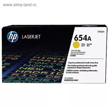 Тонер Картридж HP 654A CF332A желтый для HP CLJ Ent M651n/M651dn/M651xh/M680dn/M680f (15000стр.)
