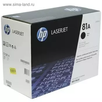 Тонер Картридж HP 81A CF281A черный для HP LJ Pro M630dn/f/h/z (10500стр.)