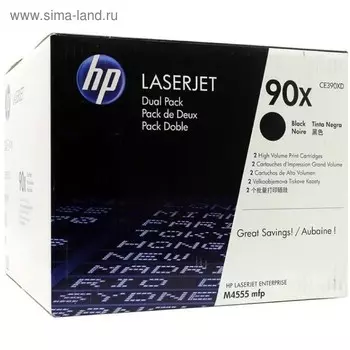 Тонер Картридж HP 90X CE390XD черный x2уп. для HP LJ M4555/M602/M603 (48000стр.)