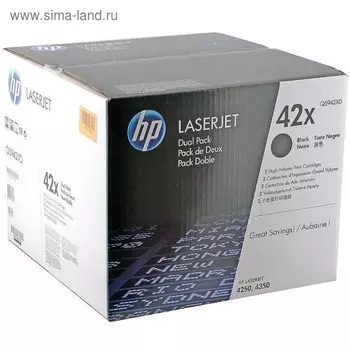 Тонер Картридж HP Q5942XD черный/черный x2уп. для HP LJ 4250/4350 (40000стр.)