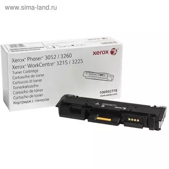 Тонер Картридж Xerox 106R02778 черный для Xerox Phaser 3052/3260 WC3215/3225 (3000стр.)