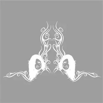 Тонировка-уголок "Девушка" №1, тату, белая, 50 х 23 см