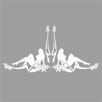 Тонировка-уголок "Девушка с узорами" №3, белая, 50 х 23 см