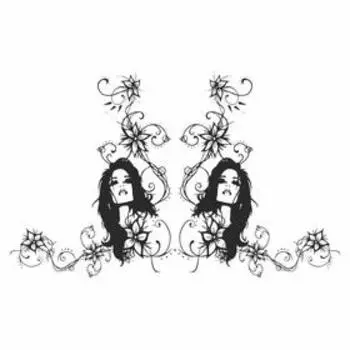 Тонировка-уголок "Девушка с узорами" №4, черная, 50 х 23 см