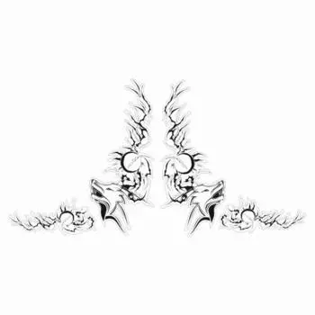 Тонировка-уголок, малая "Волк и луна", черная, комплект 2 шт, 35 х 18 см