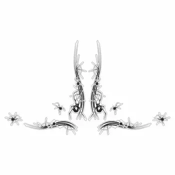 Тонировка-уголок "Пауки", черный, 500 х 230 мм, комплект 2 шт.