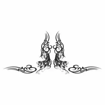 Тонировка-уголок "Тигр", черная, комплект 2 шт, 50 х 23,3 см