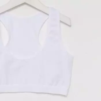 Топ для девочки, цвет белый, рост 140-146