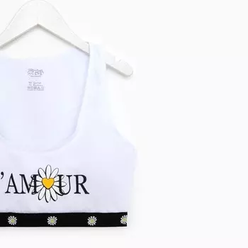 Топ для девочки, цвет белый, рост 134-140см