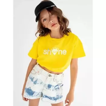 Топ для девочки на резинке, рост 146 см, цвет жёлтый