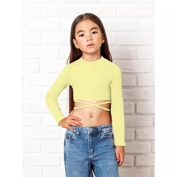 Топ для девочки с длинными рукавами, рост 152 см, цвет жёлтый
