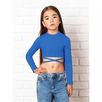 Топ для девочки с длинными рукавами, рост 134 см, цвет синий