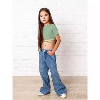 Топ для девочки с короткими рукавами Generation, рост 134 см, цвет зелёный