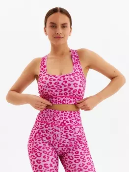 Топ леопардовый женский MINAKU, розовый, размер 46