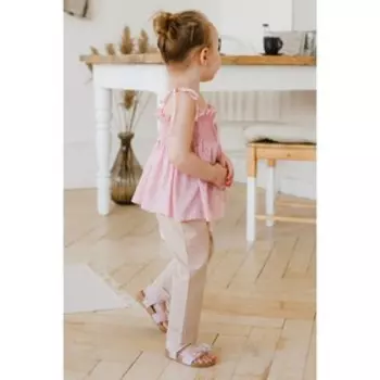 Топ на бретелях для девочки MINAKU «Цветочки», рост 92–98 см, цвет розовый