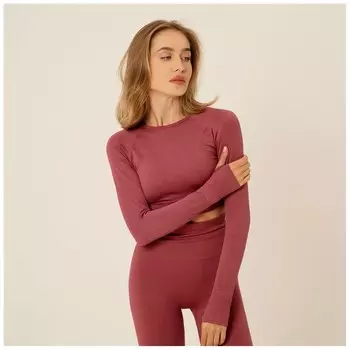 Топ спортивный с длинным рукавом Sangh, р. L, цвет пудровый