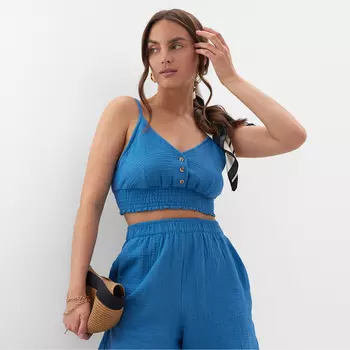 Топ укороченный женский MIST Muslin размер М, синий