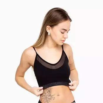 Топ женский, цвет чёрный, размер 46 (L)