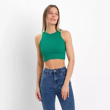 Топ женский, цвет тёмно-зелёный, размер 44 (M)