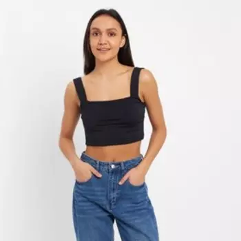 Топ женский MINAKU: Basic line, чёрный, кулирка, размер 46