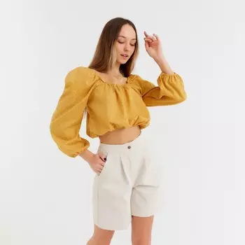 Топ женский MINAKU: Enjoy горчица, р-р 48