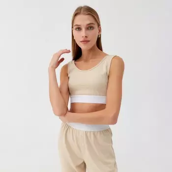 Топ женский MINAKU: Home collection цвет бежевый, р-р 46