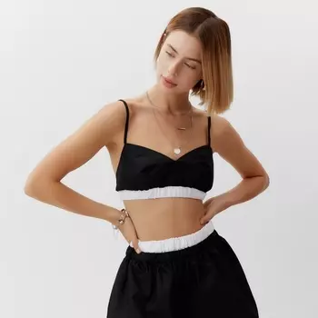 Топ женский на бретелях MINAKU: Home collection черный, р-р 44