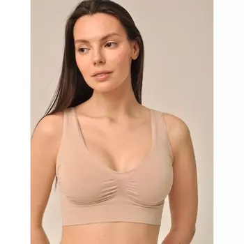 Топ женский Top spalla larga push, размер L, цвет кремовый латте