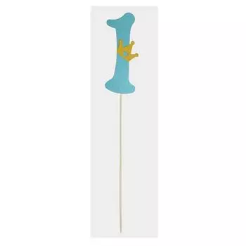 Топпер «1», с короной, цвета МИКС