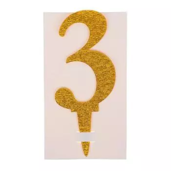 Топпер для торта «3», акрил, МИКС