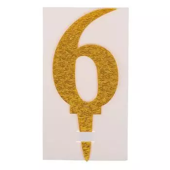 Топпер для торта «6», акрил, МИКС